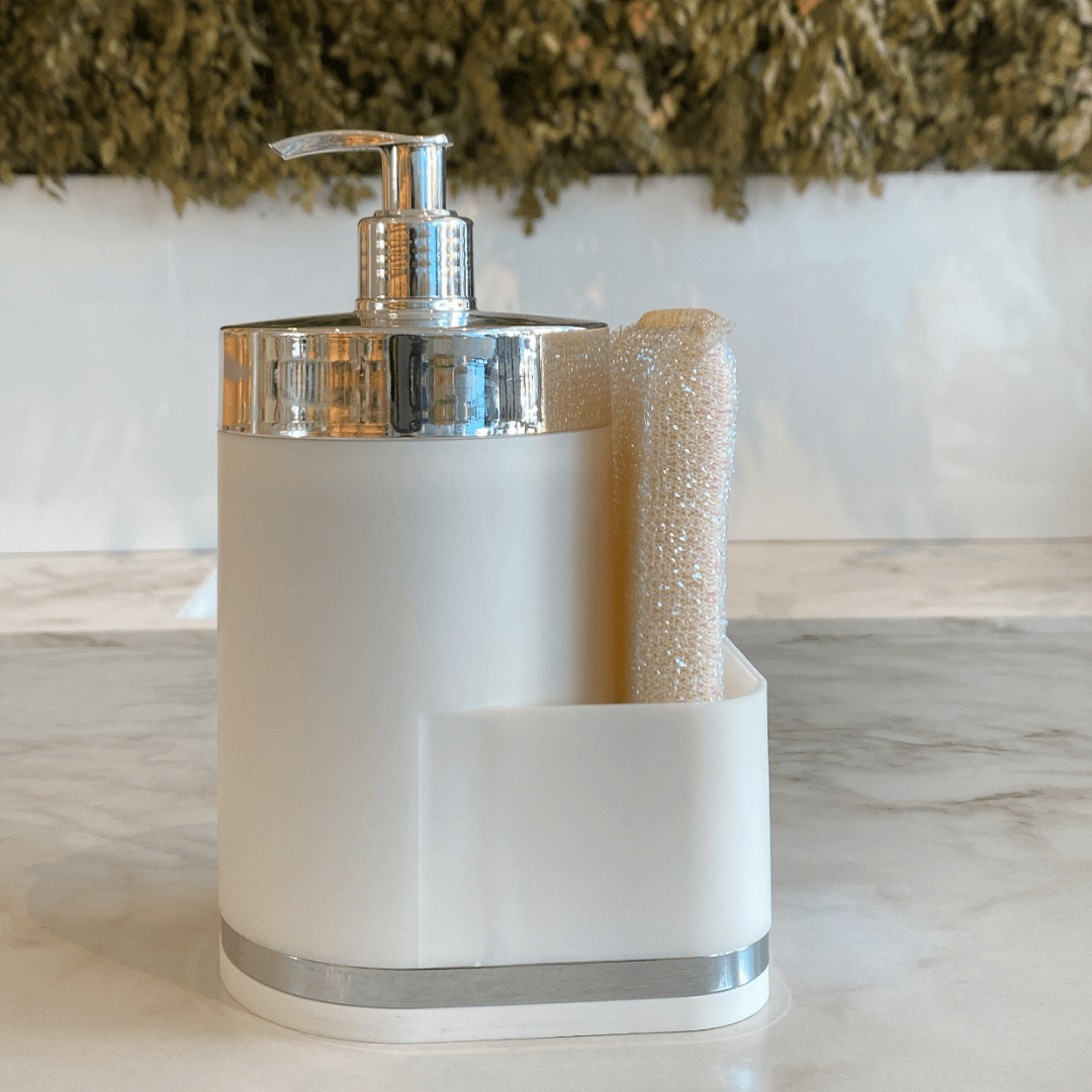 Jogo Esponja Anti Risco Branco e Dourado 2 Peças