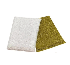 Jogo Esponja Anti Risco Branco e Dourado 2 Peças
