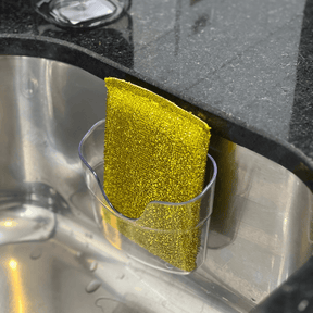 Jogo Esponja Anti Risco Branco e Dourado 2 Peças