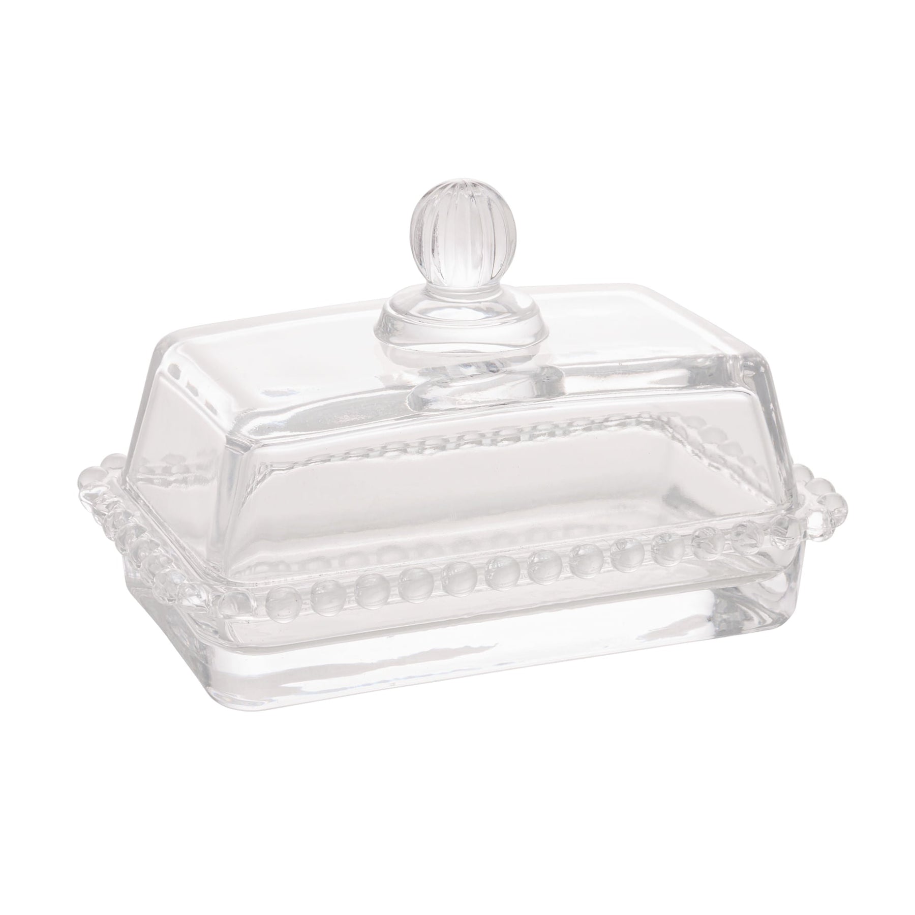 Manteigueira Cristal de Chumbo com Tampa Pearl 17cm x 10,5cm x 10cm