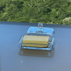 Manteigueira Cristal de Chumbo com Tampa Pearl 17cm x 10,5cm x 10cm