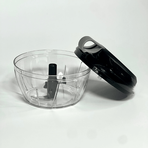 Mini Processador de Alimentos Manual Preto e Cinza 500ml